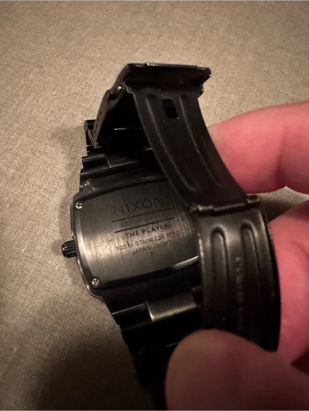 Nixon Men’s Black Stainless Steel Square Watch